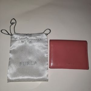 Furla leather wallet in coral
